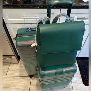 Beis x Wicked: Medium check in roller, carry on roller, and backpack (NWT)